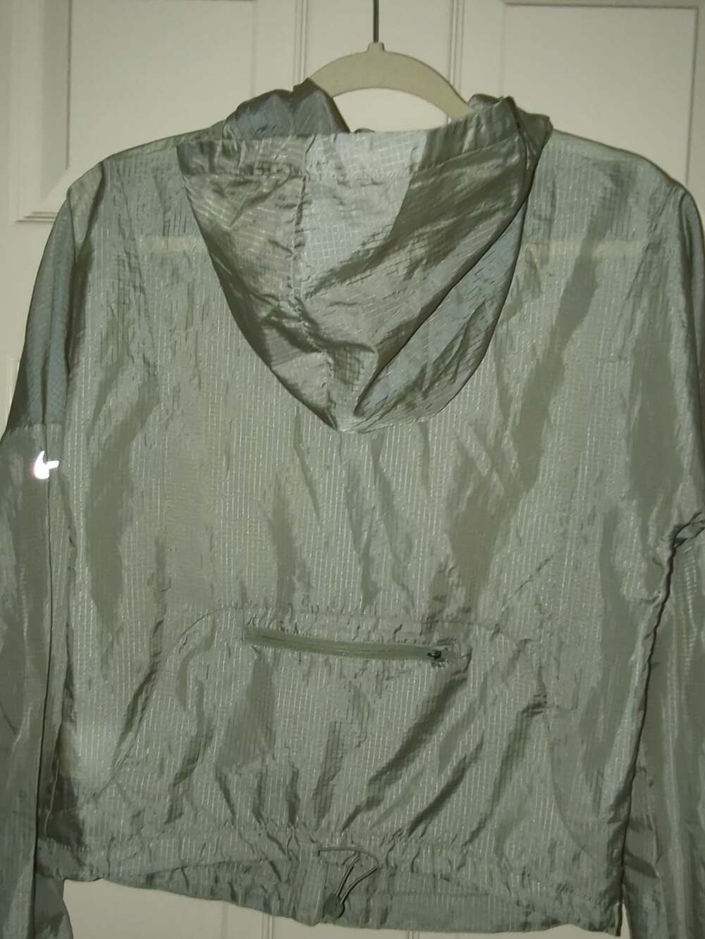 Nike Women's Ripstop Full-Zip Hooded Running Jacket Green Size XS w/ some snags